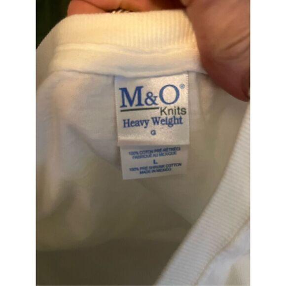 Y2K M&O White Shamrock T-Shirt. Size Large - Picture 2 of 5
